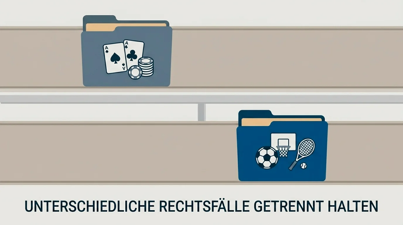 Schematische Unterscheidung zweier BGH-Aktenzeichen zu Online-Poker und Sportwetten