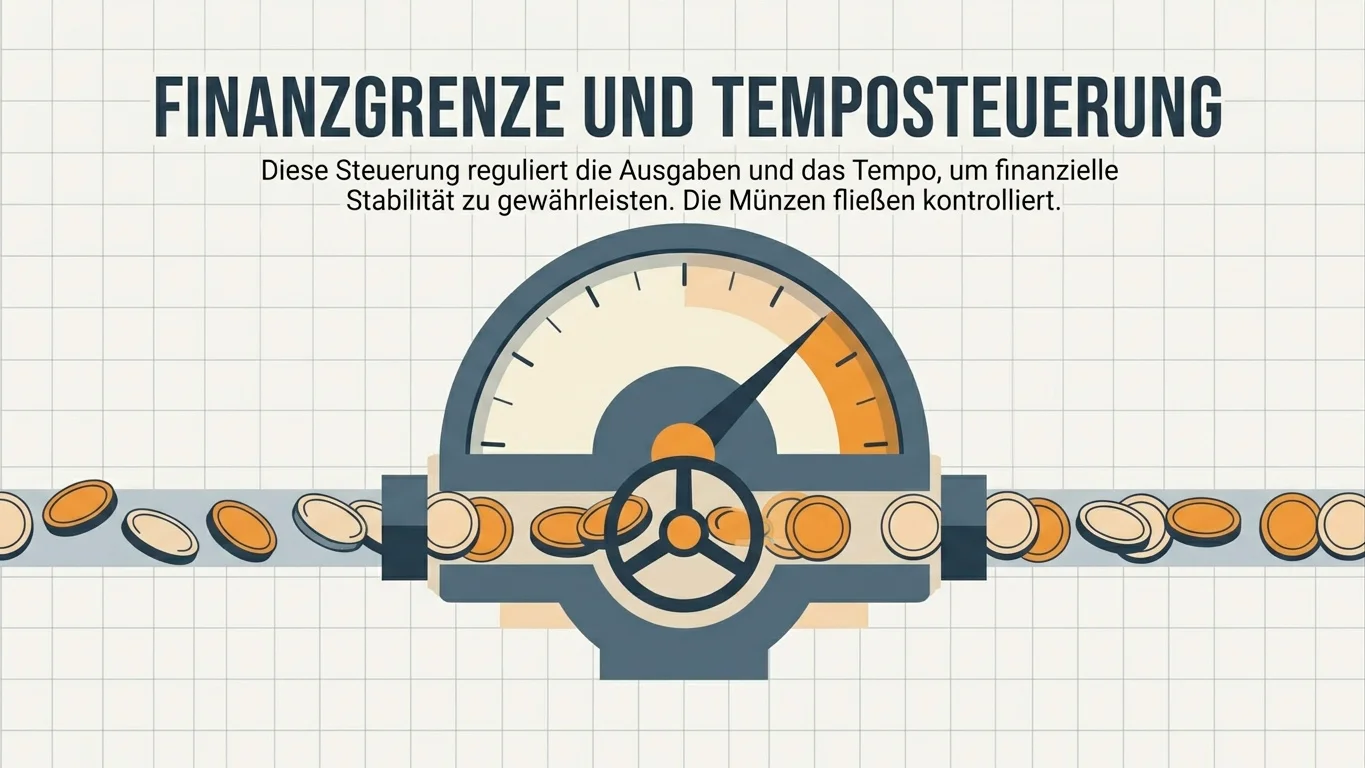 Abstrakte Darstellung eines Reglers, der einen Münzstrom drosselt