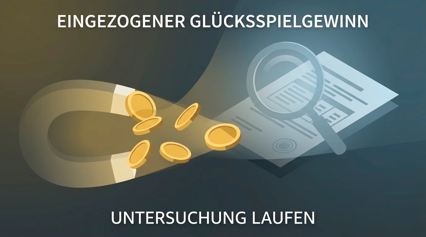 Symbolische Darstellung von Ermittlungsverfahren und der Einziehung von Glücksspielgewinnen