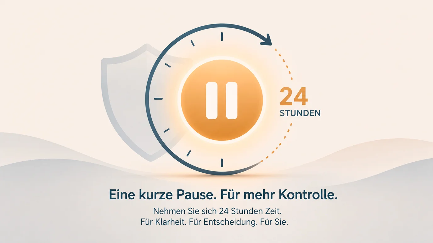 Symbolische Darstellung der kurzfristigen 24-Stunden-Spielpause als Panic Button