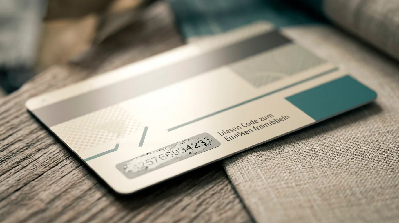 Prepaid-Guthabenkarte mit verdecktem PIN-Code als Bild für anonyme Einzahlungen per Paysafecard